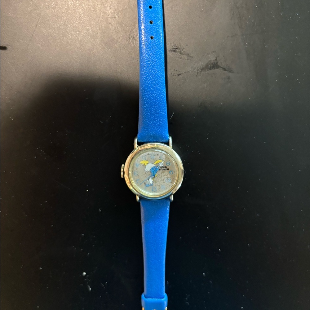 Donald Duck Blue and Gold Smartwatch BRADLEY WindUp watch . Vintage - Picture 4 of 5